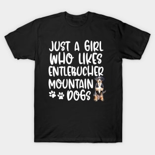 Just A Girl Who Likes Entlebucher Mountain Dogs T-Shirt